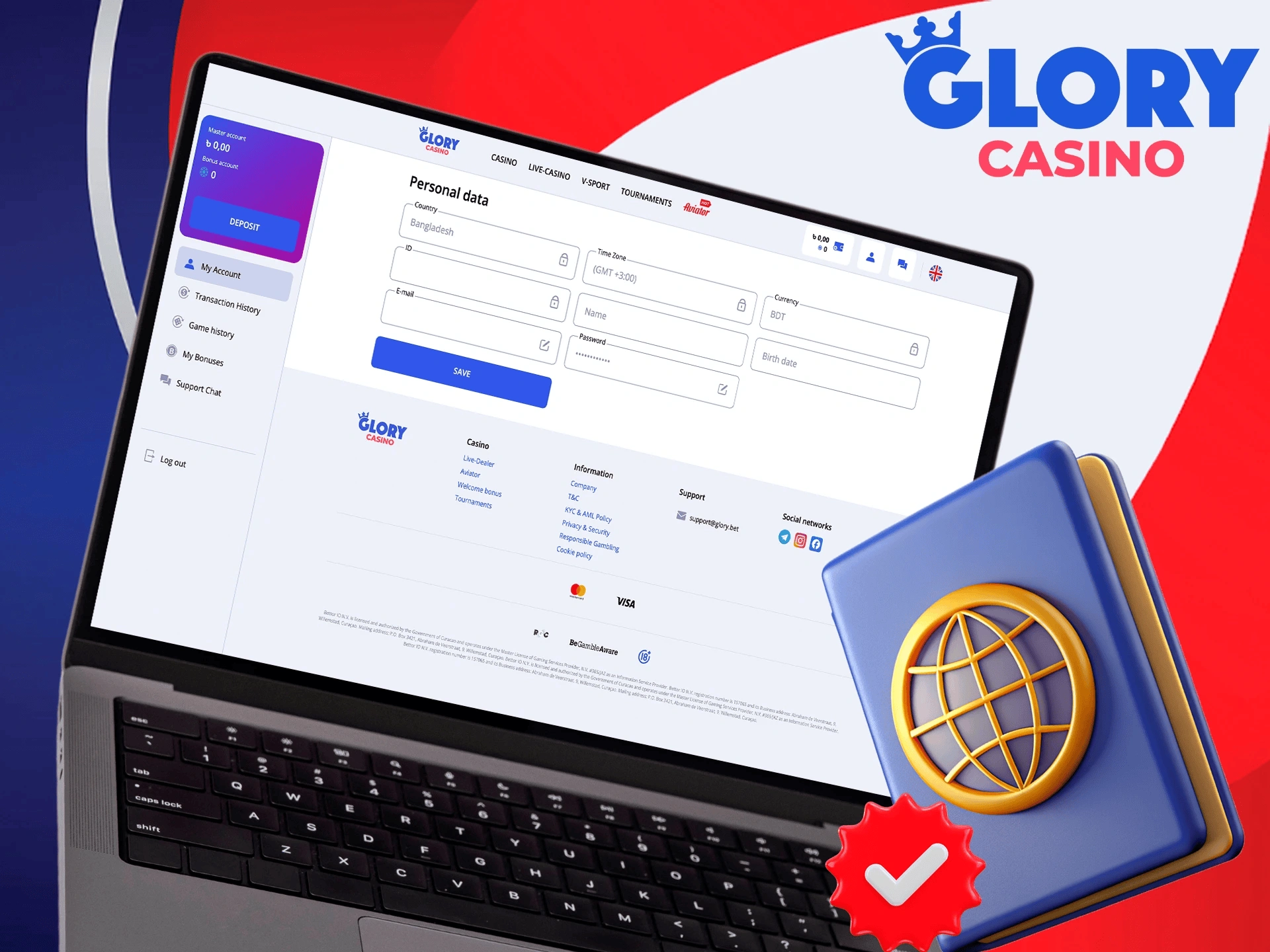 Glory casino account verification
