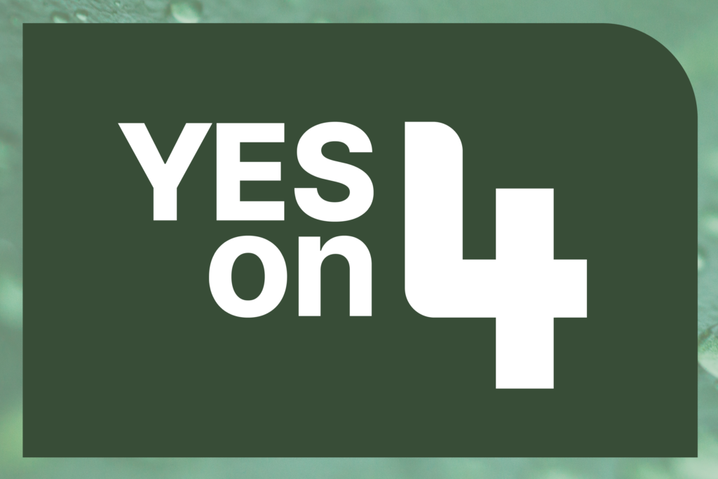 Yes on 4 on green background